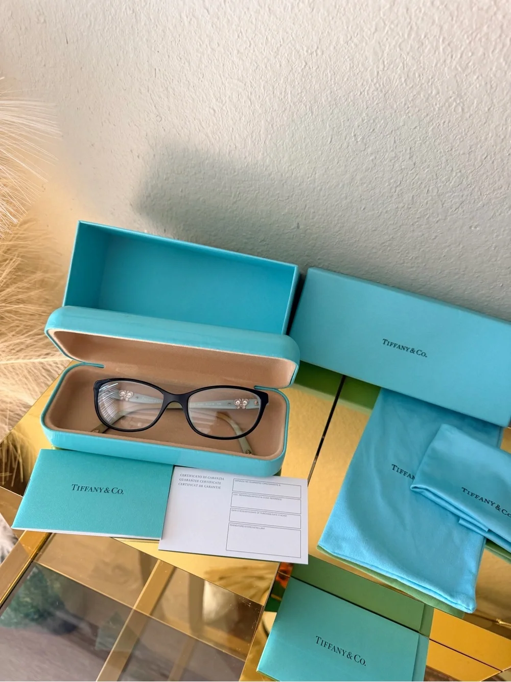 Tiffany & Co TF2051-B 8055 Eyeglass Frames 51-16 135 Blue Butterfly w/ Case
